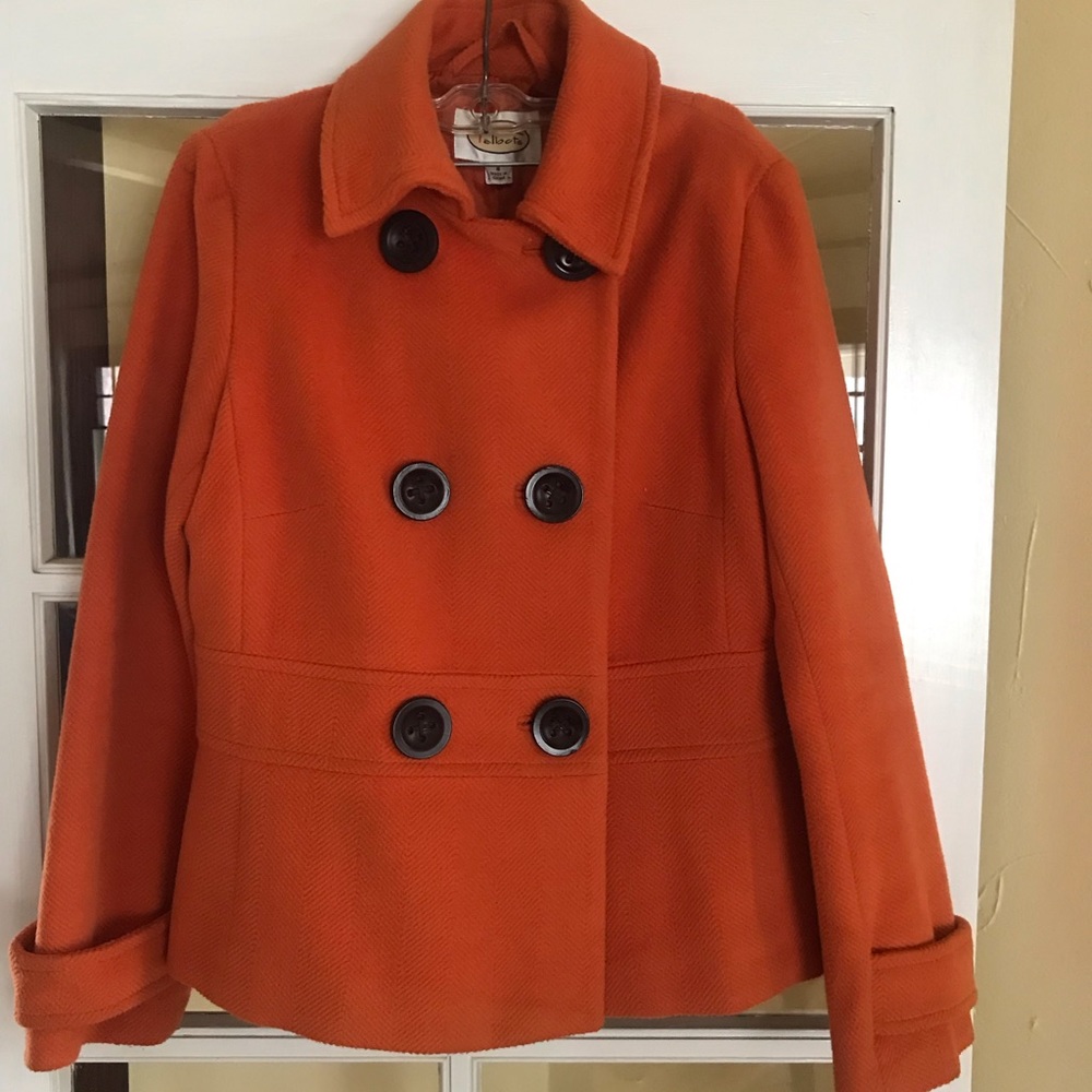 Talbots peacoat orange size 8